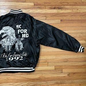 AWESOME Vintage 1992 Black Biker / Eagle Bomber Jacket